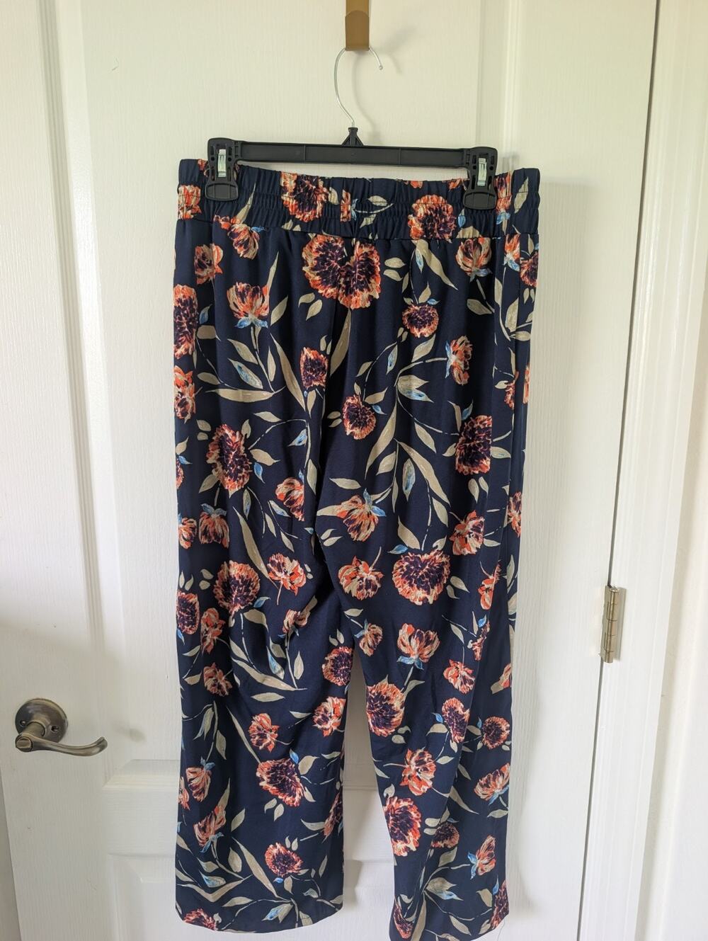 New Directions Women's Boho Floral Wide Leg Pants Hippy, Beachy, Festival l MED